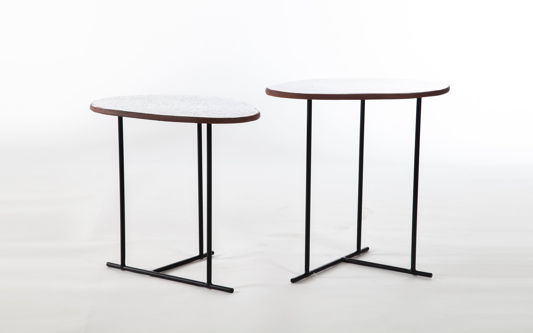 Conjunto Mesas Laterais Ceramica Ametista