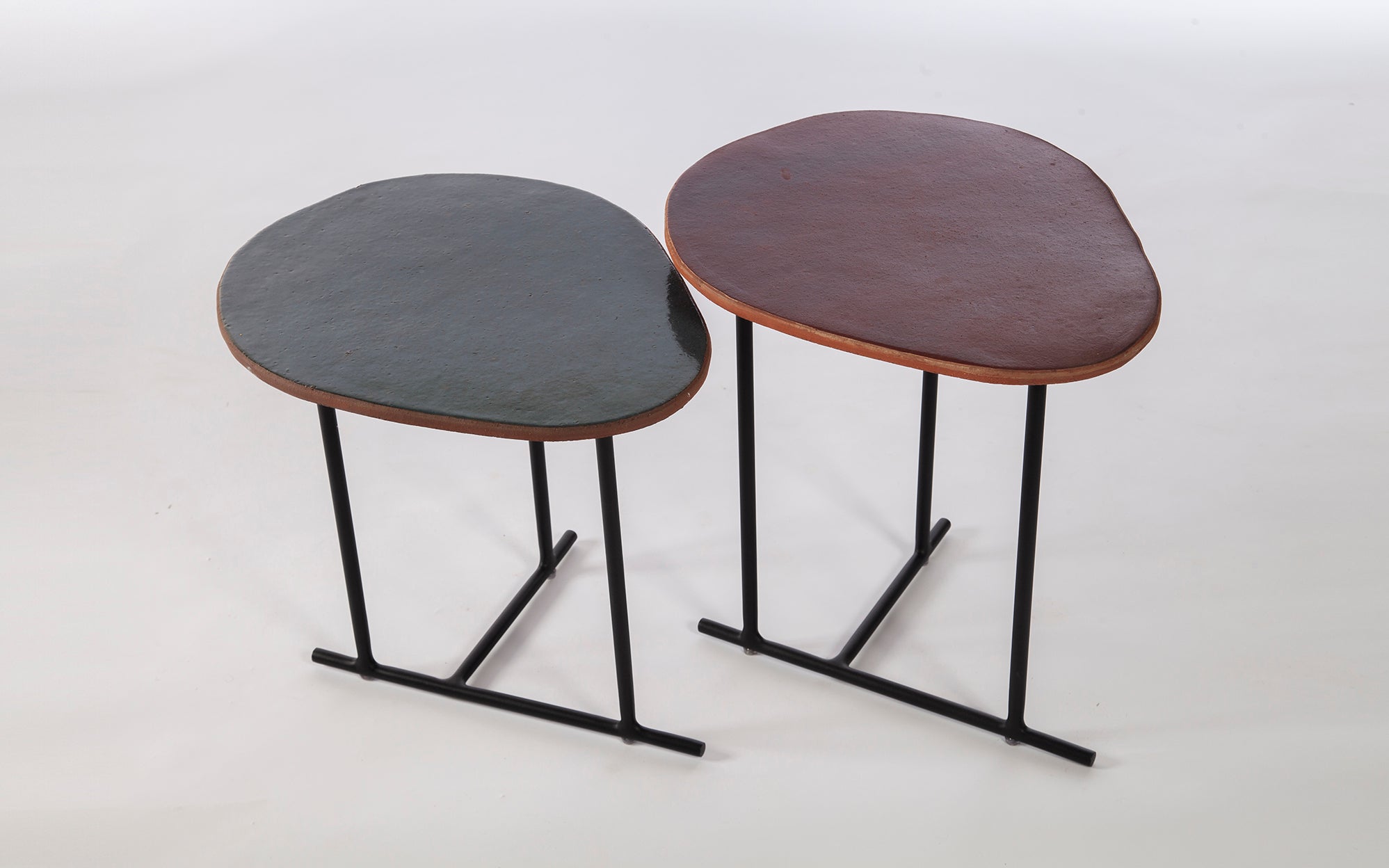 Conjunto Mesas Laterais Ceramica Ametista