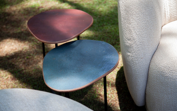 Conjunto Mesas Laterais Ceramica Ametista