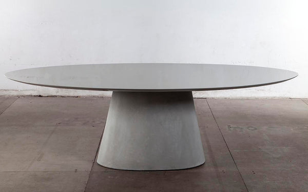 Mesa de Jantar Concretista Oval, Base em Concreto